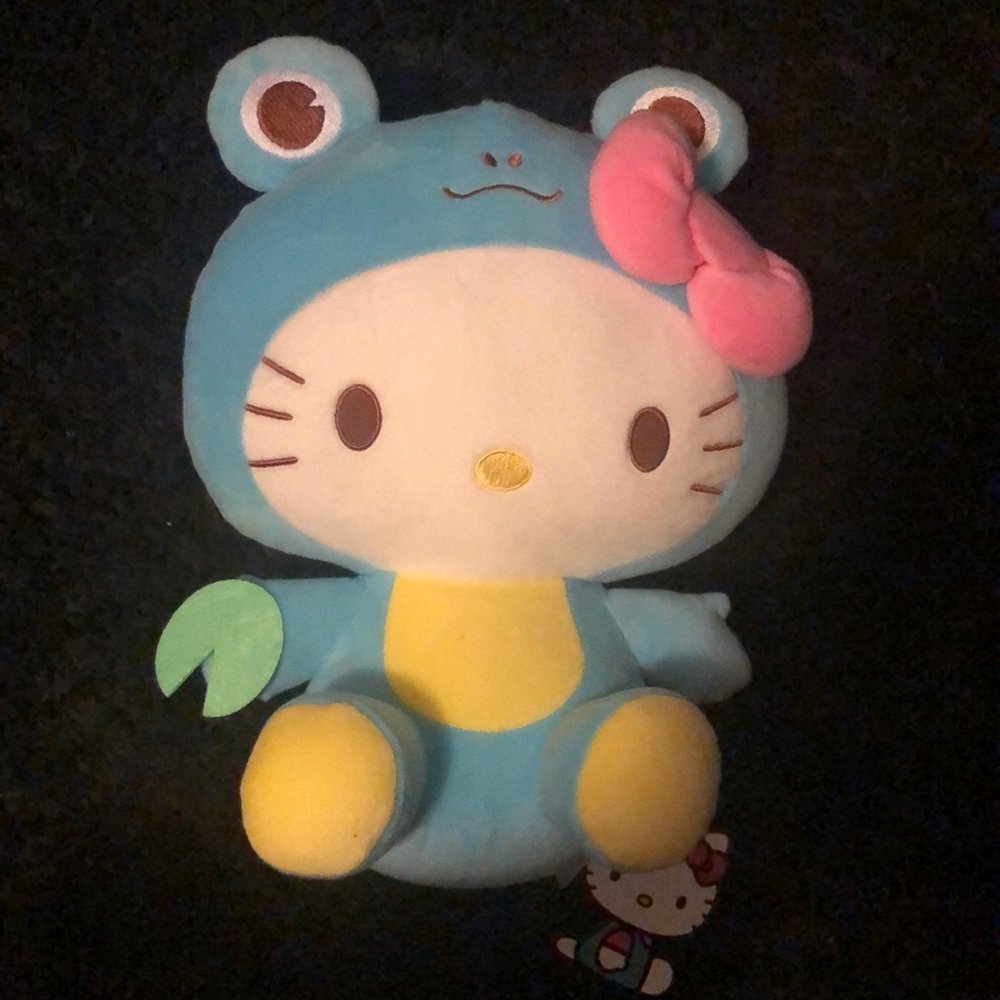 Frog yellow kitty plushie